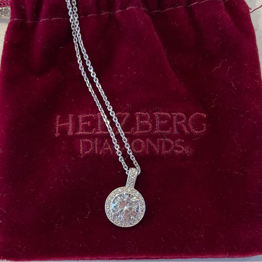 Helzberg Diamonds sterling silver round white sapphire necklace